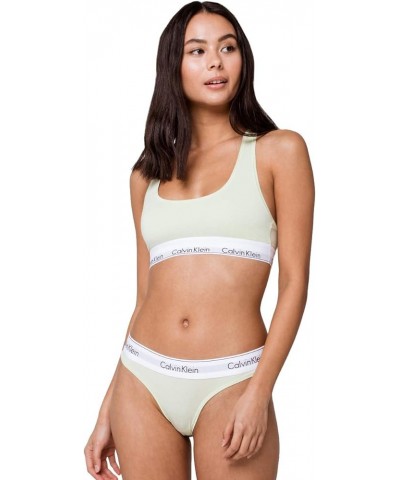 Women’s Modern Cotton Stretch Thong Panties Pale Moss $11.37 Lingerie