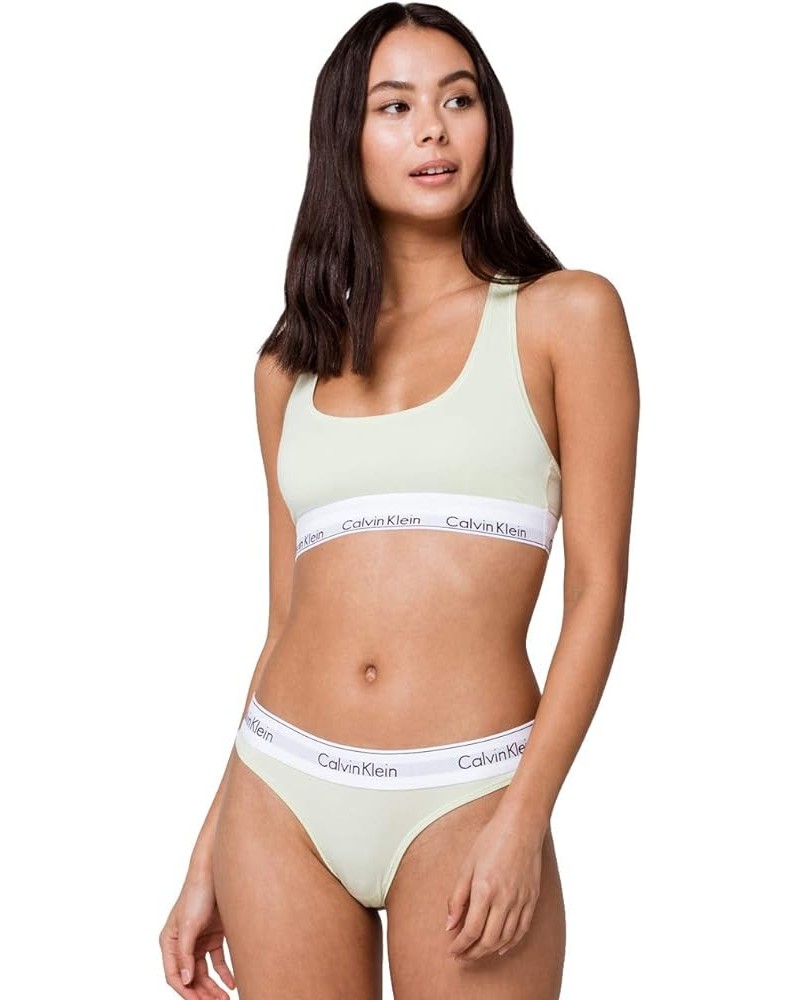 Women’s Modern Cotton Stretch Thong Panties Pale Moss $11.37 Lingerie