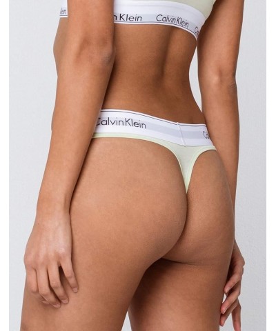 Women’s Modern Cotton Stretch Thong Panties Pale Moss $11.37 Lingerie