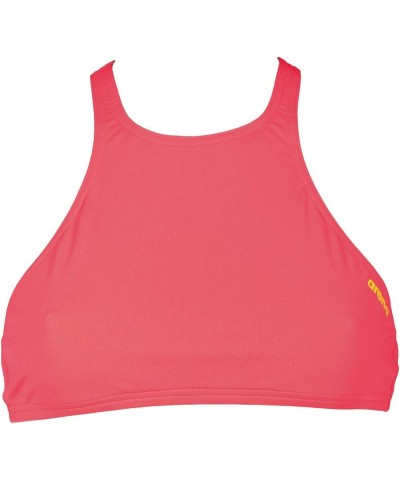 Women's Rule Breaker Think Crop MaxLife Bikini Top Fluorescent Red $12.83 Swimsuits