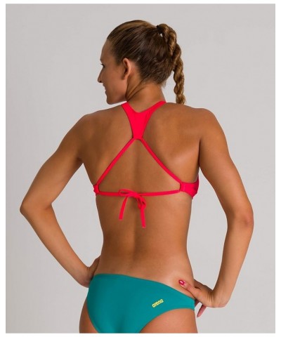 Women's Rule Breaker Think Crop MaxLife Bikini Top Fluorescent Red $12.83 Swimsuits