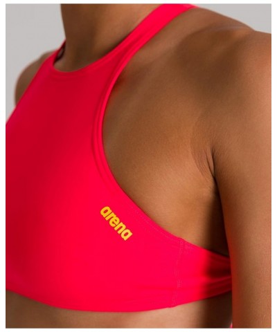 Women's Rule Breaker Think Crop MaxLife Bikini Top Fluorescent Red $12.83 Swimsuits