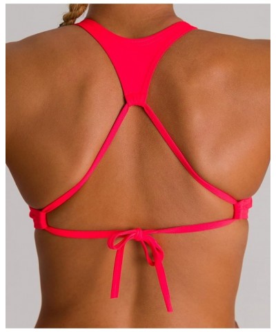 Women's Rule Breaker Think Crop MaxLife Bikini Top Fluorescent Red $12.83 Swimsuits