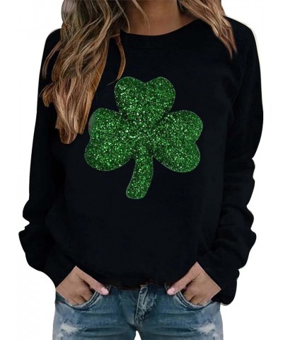 AOXUSM St Pattys Day Sweatshirt Women Green Shamrock Graphic Sweatshirts Fashion Crewneck Pullover Tops for Saint Patricks Bl...