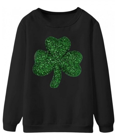 AOXUSM St Pattys Day Sweatshirt Women Green Shamrock Graphic Sweatshirts Fashion Crewneck Pullover Tops for Saint Patricks Bl...