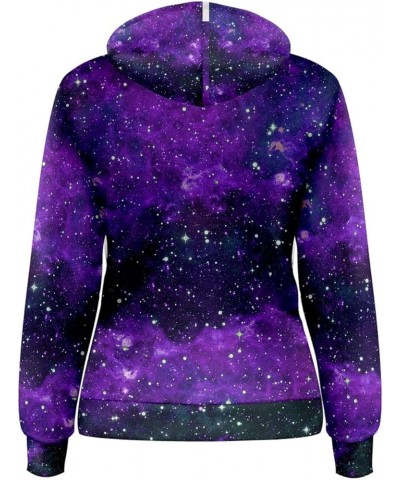 Womens Sweaters Starry Night Sky Moon Stars Space Constellations Planets Pullover Hoodies Sweatshirt Indigo $21.62 Tops