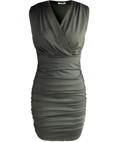 Women's Lace Long Sleeve Dress V-Neck Elegant Tight Folds Cocktail Dresses. Army Green 1 $25.29 Dresses