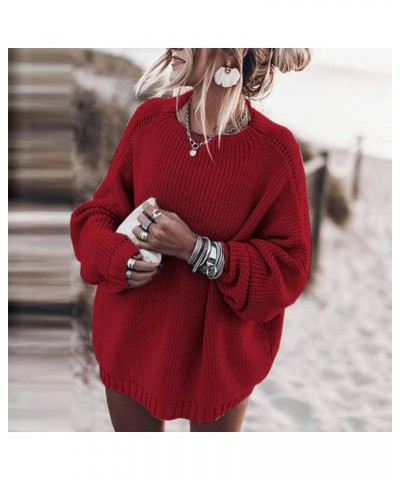 Oversized Sweaters for Women Fall 2023 Batwing Sleeve Mock Neck Long Sleeve Jumpers Tops Knit Chunky Crochet Loose Pullover A...