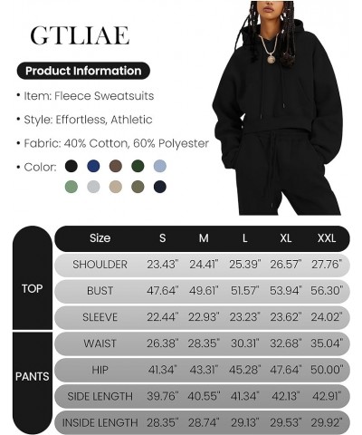 Womens 2 Piece Sweatsuits Outfits Pullover Crop Hoodie Sweatshirt Jogger Pants Tracksuit Set Black $18.72 Activewear