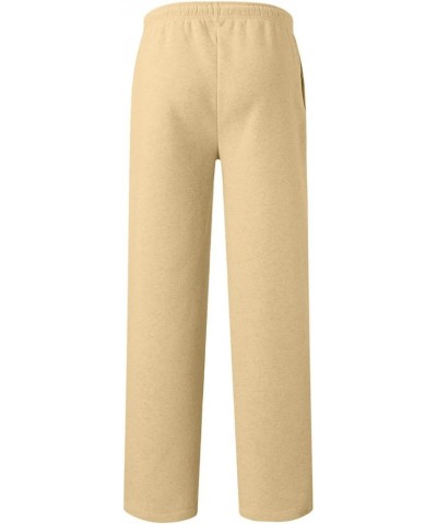 Baggy Wide Leg Sweatpants for Women Fleece Joggers with Pockets Comfy High Waist Lounge Drawstring Cargo Pants 05-yellow $11....