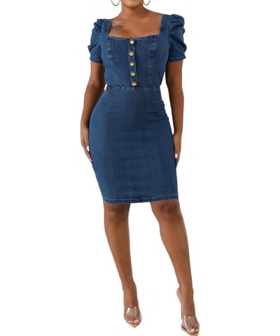 Women's Denim Skirts Casual High Waisted Washed Frayed Pockets Bodycon Denim Jean Short Skirt Blue-c $25.51 Skirts