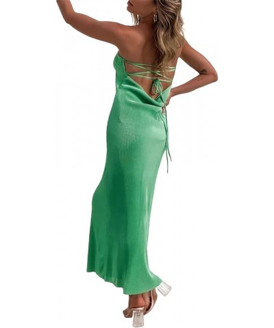 Women Backless Long Bodycon Maxi Dress Floral Print Spaghetti Strap Low Cut Square Neck Slim Fit Floor Length Dress Z-green $...