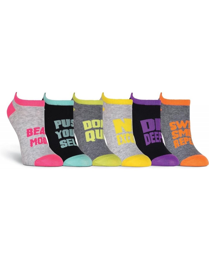 Women's Fun Pop Culture Low Cut Socks-6 Pairs-Cool & Cute Novelty Gifts Get Motivated (Grey) $9.00 Socks