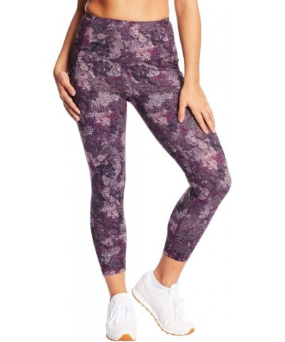 Women's High Waist Cropped Legging Volcano Moss/Craft Purple $13.64 Activewear