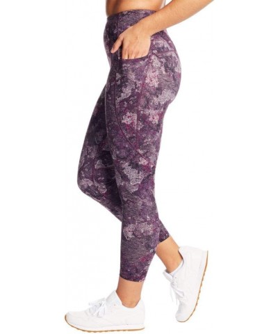 Women's High Waist Cropped Legging Volcano Moss/Craft Purple $13.64 Activewear