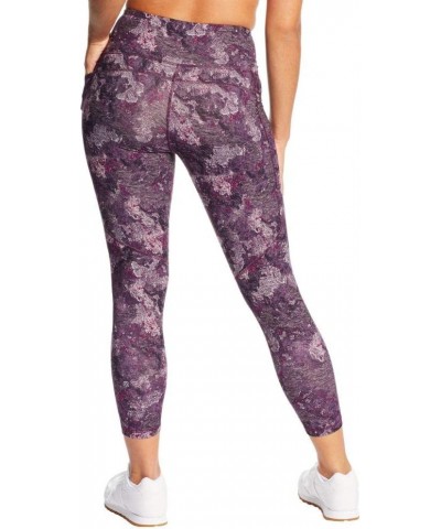 Women's High Waist Cropped Legging Volcano Moss/Craft Purple $13.64 Activewear