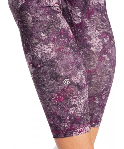 Women's High Waist Cropped Legging Volcano Moss/Craft Purple $13.64 Activewear