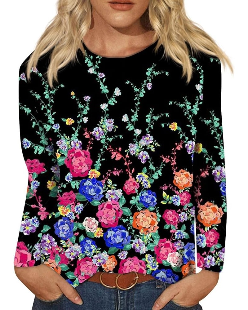 Women Tops,Womens Long Sleeve Shirts Cute Print Graphic Tees Blouses Casual Plus Size Basic Tops Pullover 3-multicolor $8.19 ...