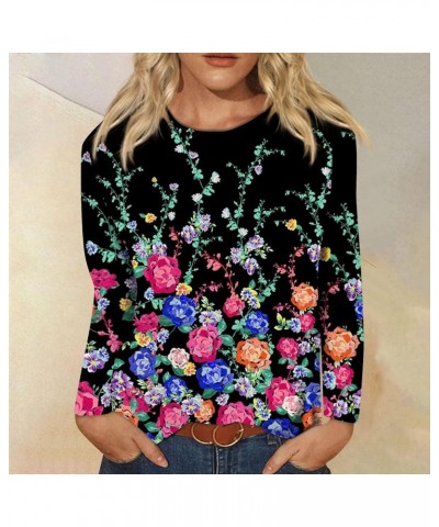 Women Tops,Womens Long Sleeve Shirts Cute Print Graphic Tees Blouses Casual Plus Size Basic Tops Pullover 3-multicolor $8.19 ...