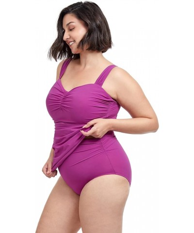 Women's Tutti Frutti Full Figure Tankini Warm Viola $11.79 Swimsuits