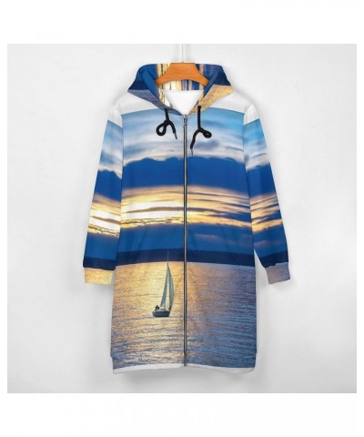 Zip Up Hoodie Women - Long Sleeve Fall Hoodeds Island And Lighthouses Sweatshirts Fall Jacket Coat with Pockets Landscape Out...