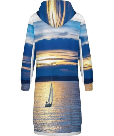 Zip Up Hoodie Women - Long Sleeve Fall Hoodeds Island And Lighthouses Sweatshirts Fall Jacket Coat with Pockets Landscape Out...