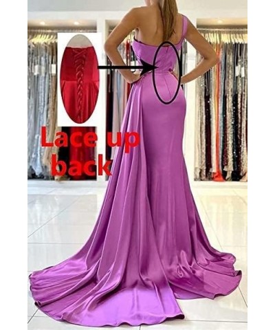 Satin Bridesmaid Dresses for Women Long Runched Formal Dresses One Shoulder Prom Dresses KM334 Teal $34.32 Dresses