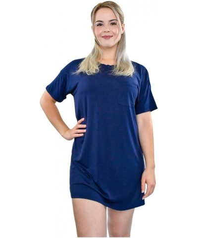 Women's Oversized Viscose from Bamboo Sleep Shirt or Nightgown. Super Soft Breathable Cooling Sleepwear XS-XXL Navy $13.53 Li...