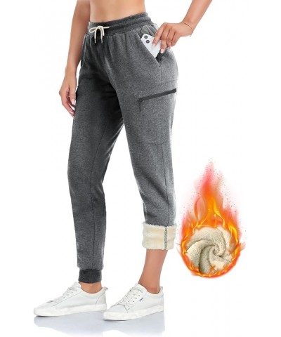 Women's 28" 31" 34" 36" Sherpa Polar Fleece Lined Jogger Pants Warm Sweatpants Thermal Athletic Lounge Petite Tall Regular-31...