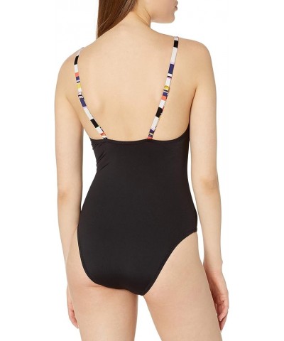 Women's V-Plunge One Piece Swimsuit Black//Treasure Cove Solids $26.97 Swimsuits