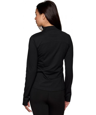 Active Running Jacket for Women, Lightweight Zip Up Mock Neck Yoga Jacket With Zipper Pockets Seamed Black $20.19 Jackets