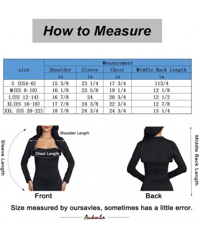 Women Bolero Shrug Long Sleeve Open Front Cropped Cardigan Evening Dresses Jackets Cover Up Wedding Shawls and Wraps Black $1...