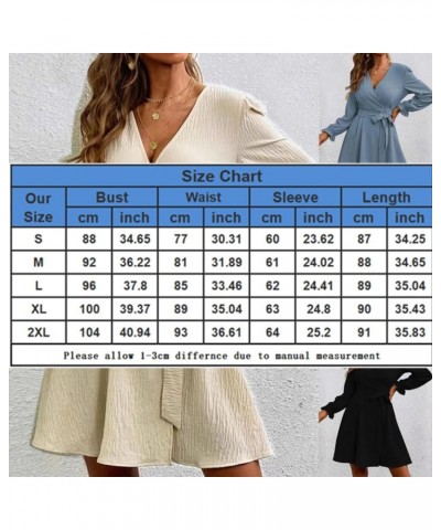 Women's Casual Wrap V Neck Shirt Dress Spring Winter 2024 Long Sleeve Tie Waist Mini Flowy Formal Dress Wine $11.39 Dresses