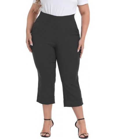 Plus Size Pull On Capris for Women Charcoal $20.79 Pants