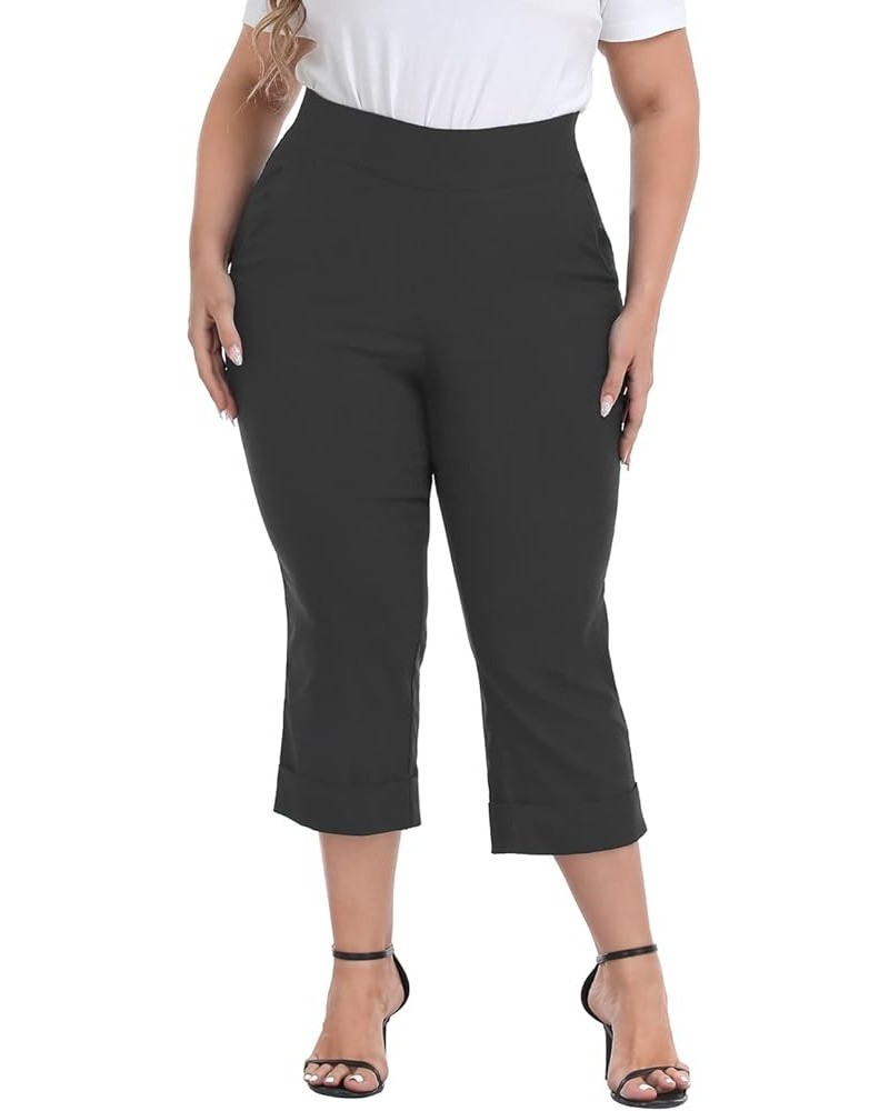 Plus Size Pull On Capris for Women Charcoal $20.79 Pants