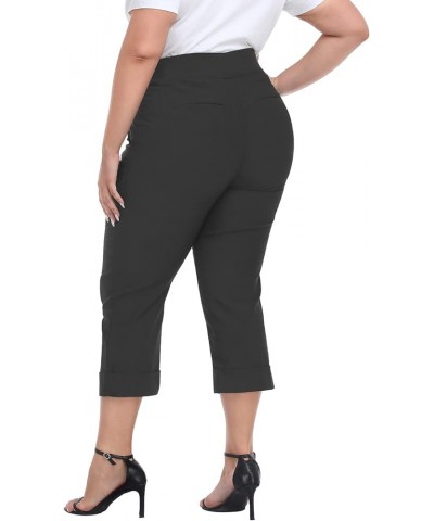 Plus Size Pull On Capris for Women Charcoal $20.79 Pants