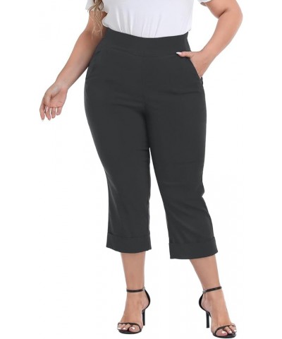 Plus Size Pull On Capris for Women Charcoal $20.79 Pants