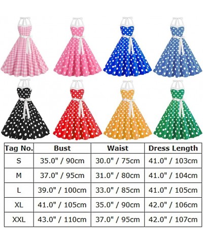 Women Vintage Spaghetti Strap Polka Dot Dress Retro 1950s A-line Swing Cocktail Party Summer Dress with Belt Lace Up Light Pi...