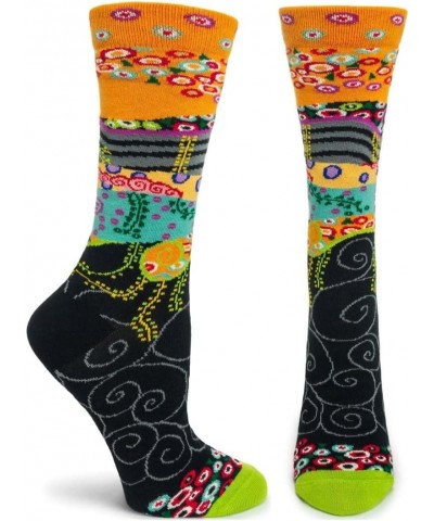 Circles and Waves Women's Sock - Black $11.00 Activewear