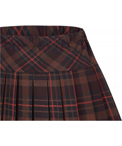 Women's Elastic Waist Plaid Pleated Skirt Tartan Skater School Uniform Mini Skirts Series 21 $14.22 Skirts