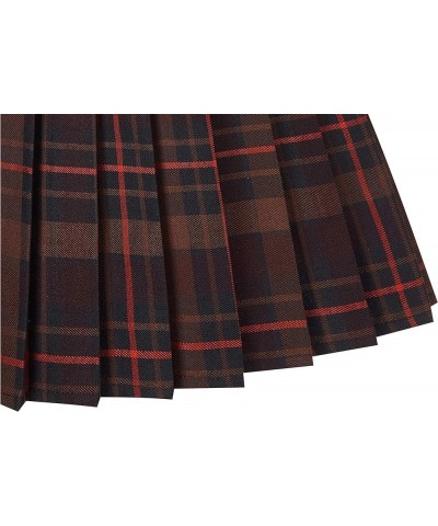 Women's Elastic Waist Plaid Pleated Skirt Tartan Skater School Uniform Mini Skirts Series 21 $14.22 Skirts