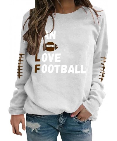 Football Sweatshirts for Women Game Day Touchdown Season Sweatshirt Rugby Graphic Sunday Funday Hoodie A5-white $12.17 Hoodie...