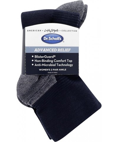 Women's Advanced Relief Blisterguard Socks-2 & 3 Pair Packs-Non-Binding Cushioned Comfort Textured Navy - Ankle (2 Pairs) $10...