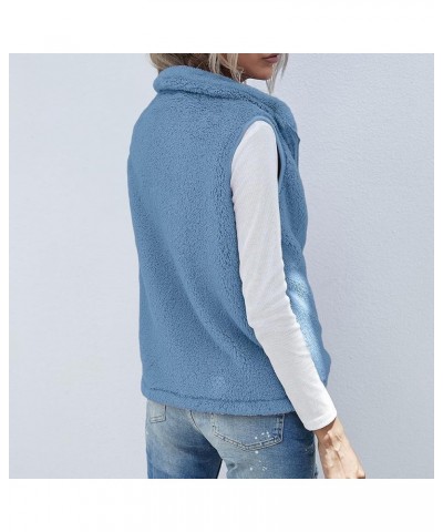 Vests for Women 2023 Winter Casual Sherpa Fleece Lightweight Jackets Fall Warm Zipper Waistcoat Outwear with Pockets Blue $8....