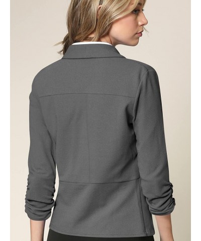 Women 3/4 Sleeve Blazer Open Front Cardigan Jacket Work Office Blazer Wsk2324_charcoal $15.98 Blazers