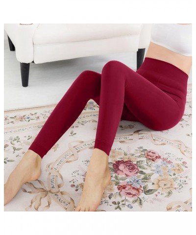 Women's Fleece Lined Leggings Water Resistant Thermal Winter Warm Tights High Waisted with Pockets Running Gear Wine $6.23 Ac...