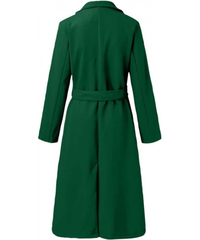 Light Jacket Wool Coats Blouse Thin Coat Trench Long Jacket Ladies Slim Long Belt Elegant Overcoat Women's Car 240117a-green ...