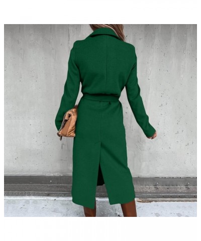 Light Jacket Wool Coats Blouse Thin Coat Trench Long Jacket Ladies Slim Long Belt Elegant Overcoat Women's Car 240117a-green ...