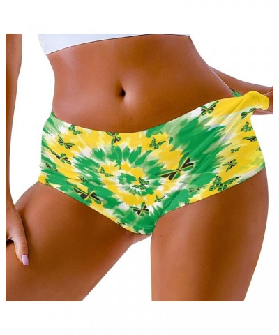 Womens Butt Lifting Sexy Yoga Shorts Workout Shorts High Waisted Active Hot Pants Jamaica Tie Dye Butterfly $9.53 Shorts