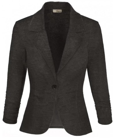 Women's Casual Work Office Blazer Lightweight Stretch Ponte Jacket Made in USA Brown2tone $13.43 Blazers